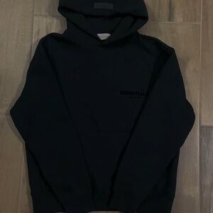 Essentials Black Hooded Pullover